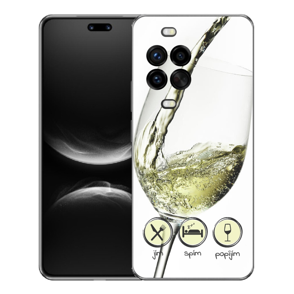 Gelový kryt mmCase na Huawei Nova 14 Pro - sklenička vína bílé