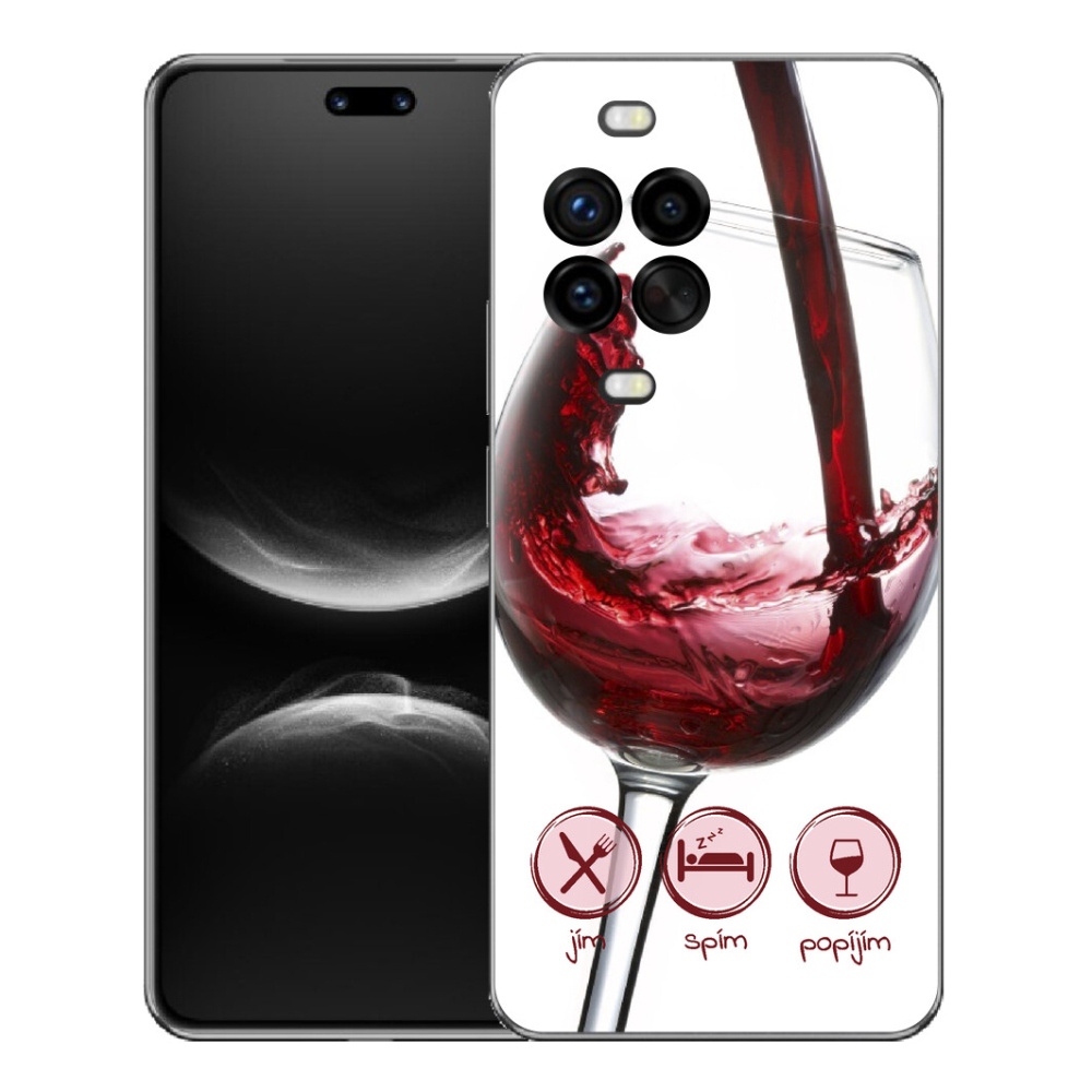 Gelový kryt mmCase na Huawei Nova 14 Pro - sklenička vína červené