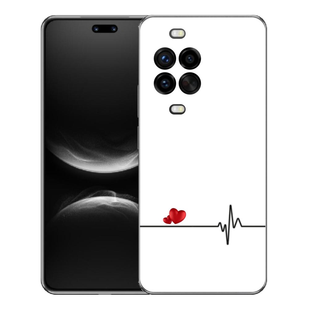 Gelový kryt mmCase na Huawei Nova 14 Pro - srdce a tep bílé pozadí