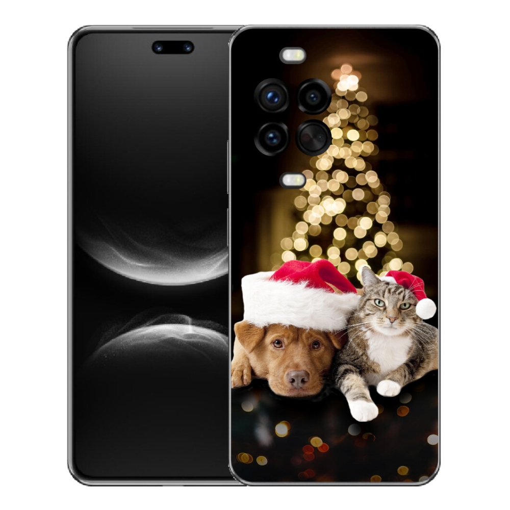 Gelový kryt mmCase na Huawei Nova 14 Pro - vánoční pes a kočka