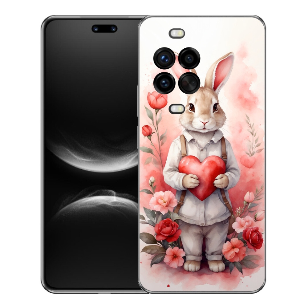 Gelový kryt mmCase na Huawei Nova 14 Pro - zajíc se srdíčkem