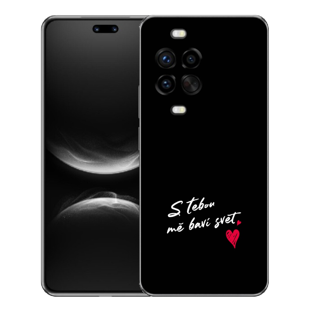 Gelový kryt mmCase na Huawei Nova 14 Pro - zamilovaný text 1 černé pozadí