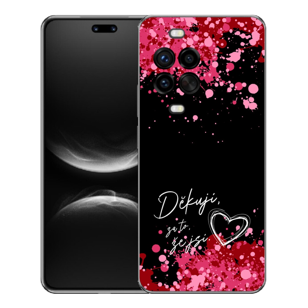 Gelový kryt mmCase na Huawei Nova 14 Pro - zamilovaný text 2 černé pozadí