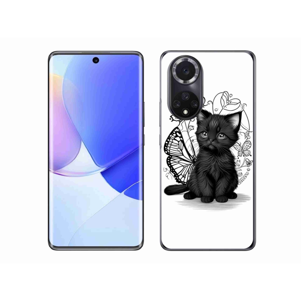 Gelový kryt mmCase na Huawei Nova 9 - černé kotě