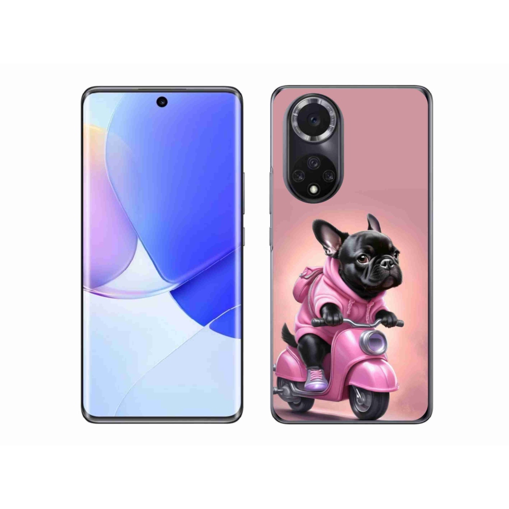 Gelový kryt mmCase na Huawei Nova 9 - francouzský buldoček na skútru