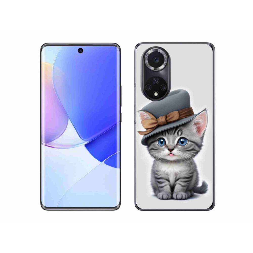 Gelový kryt mmCase na Huawei Nova 9 - kotě s kloboukem