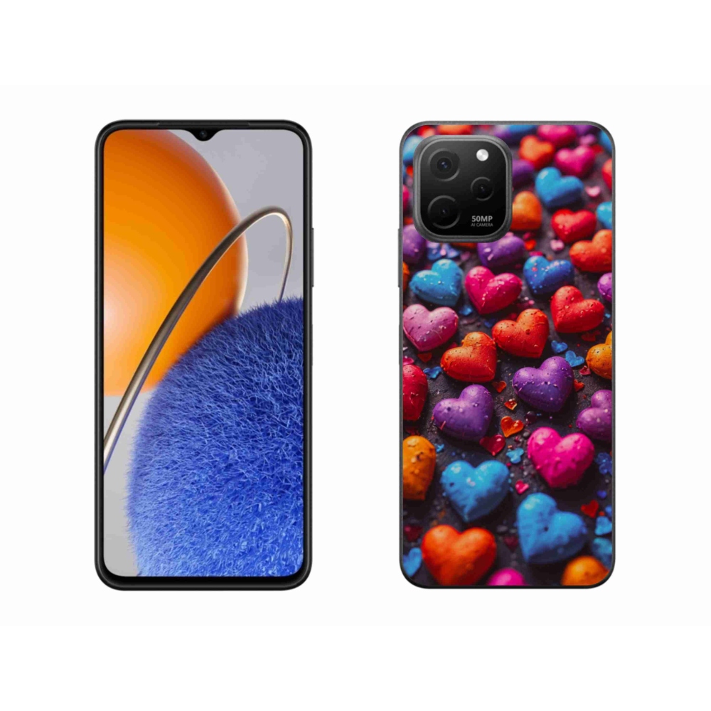 Gelový kryt mmCase na Huawei Nova Y61 - barevná srdce
