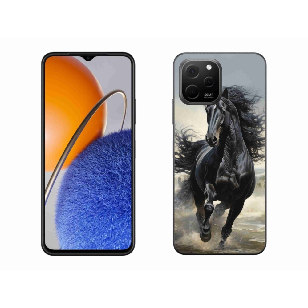 Gelový kryt mmCase na Huawei Nova Y61 - běžící černý kůň