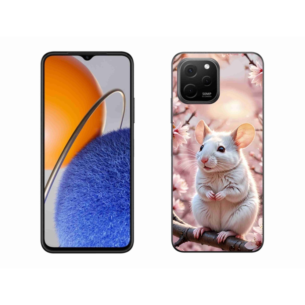 Gelový kryt mmCase na Huawei Nova Y61 - bílá myš na větvi