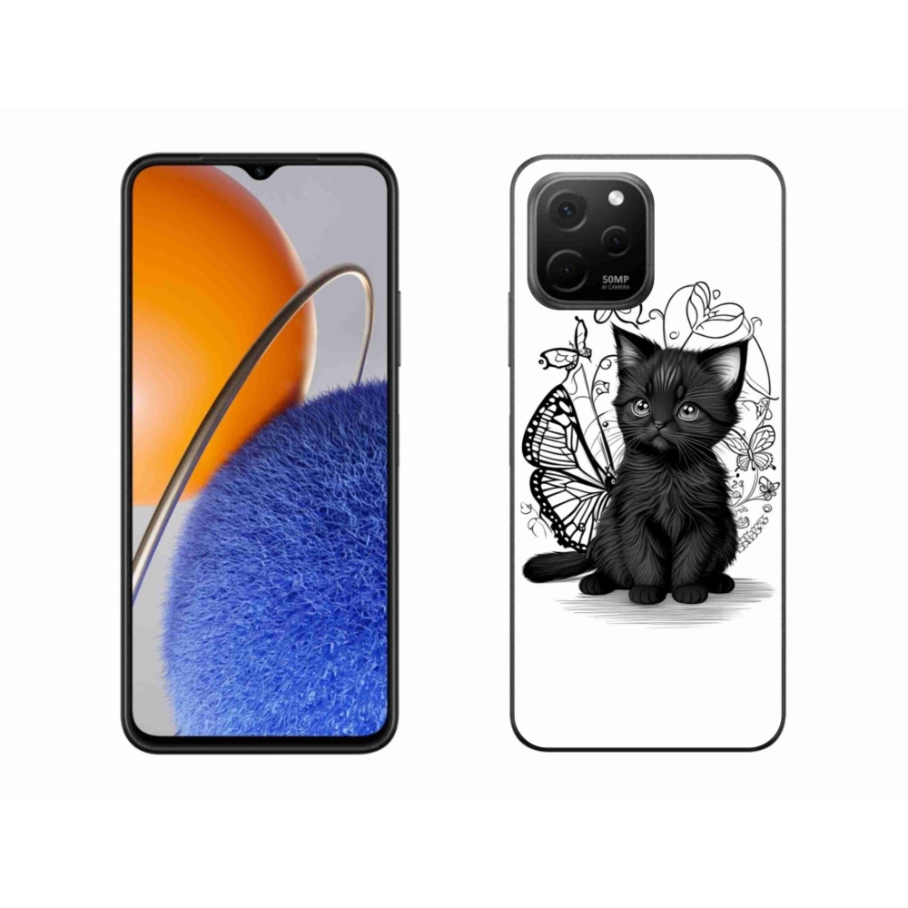 Gelový kryt mmCase na Huawei Nova Y61 - černé kotě