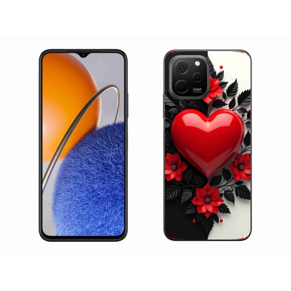 Gelový kryt mmCase na Huawei Nova Y61 - červené srdce