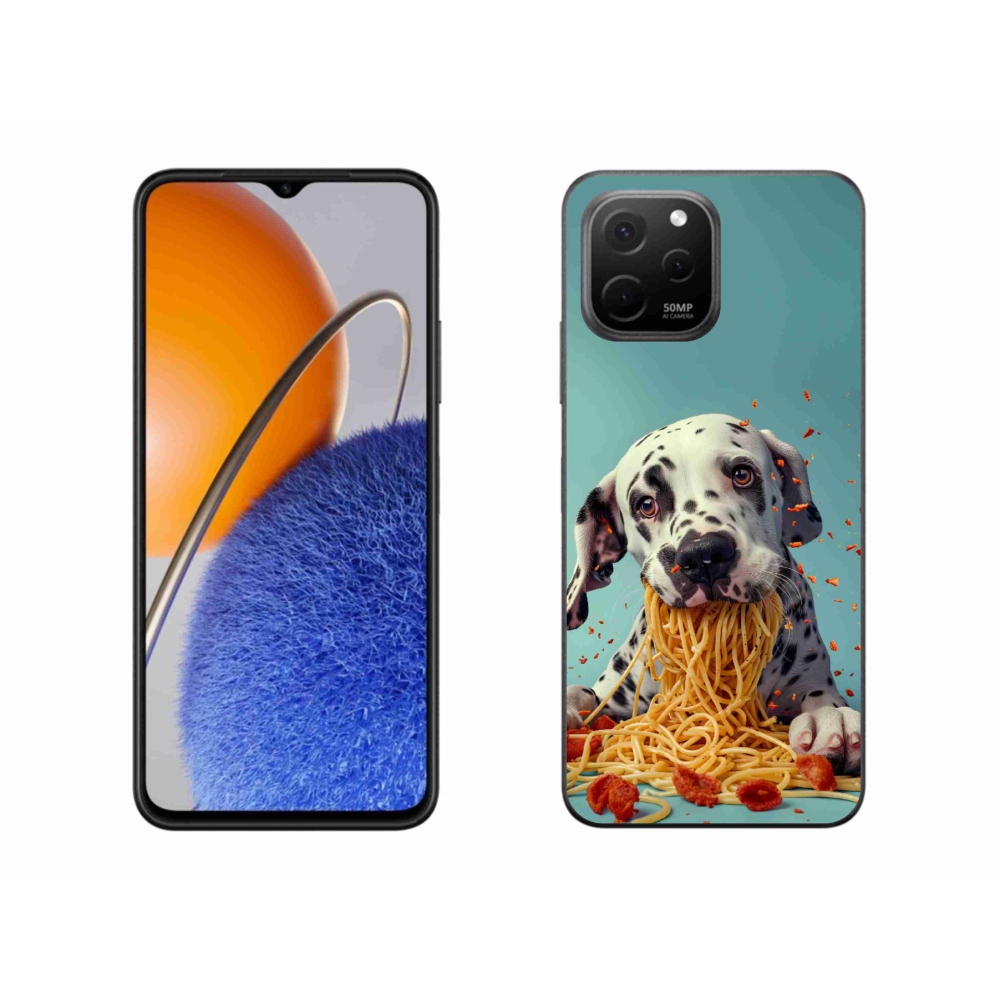 Gelový kryt mmCase na Huawei Nova Y61 - dalmatin a špagety