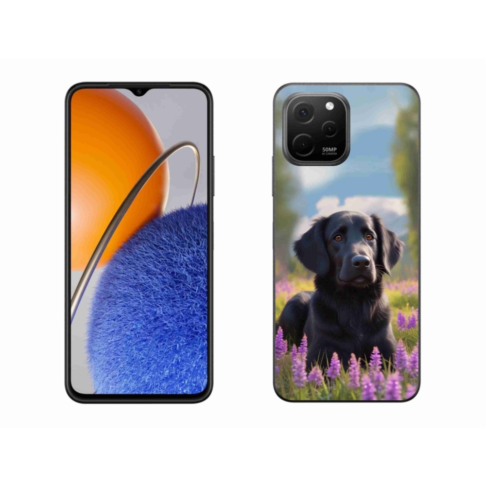 Gelový kryt mmCase na Huawei Nova Y61 - elegantní černý retrívr