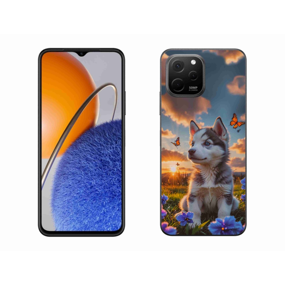 Gelový kryt mmCase na Huawei Nova Y61 - husky při západu slunce