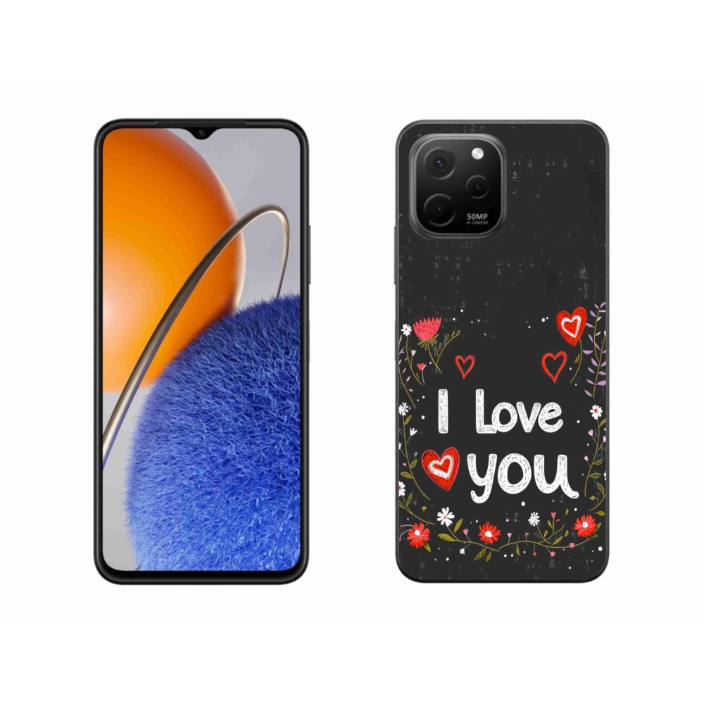 Gelový kryt mmCase na Huawei Nova Y61 - I love you černé pozadí
