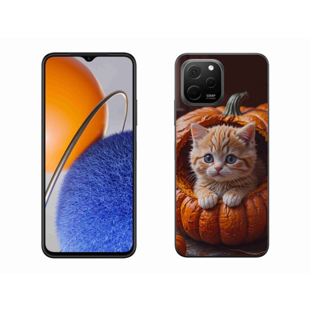 Gelový kryt mmCase na Huawei Nova Y61 - kotě a dýně 2