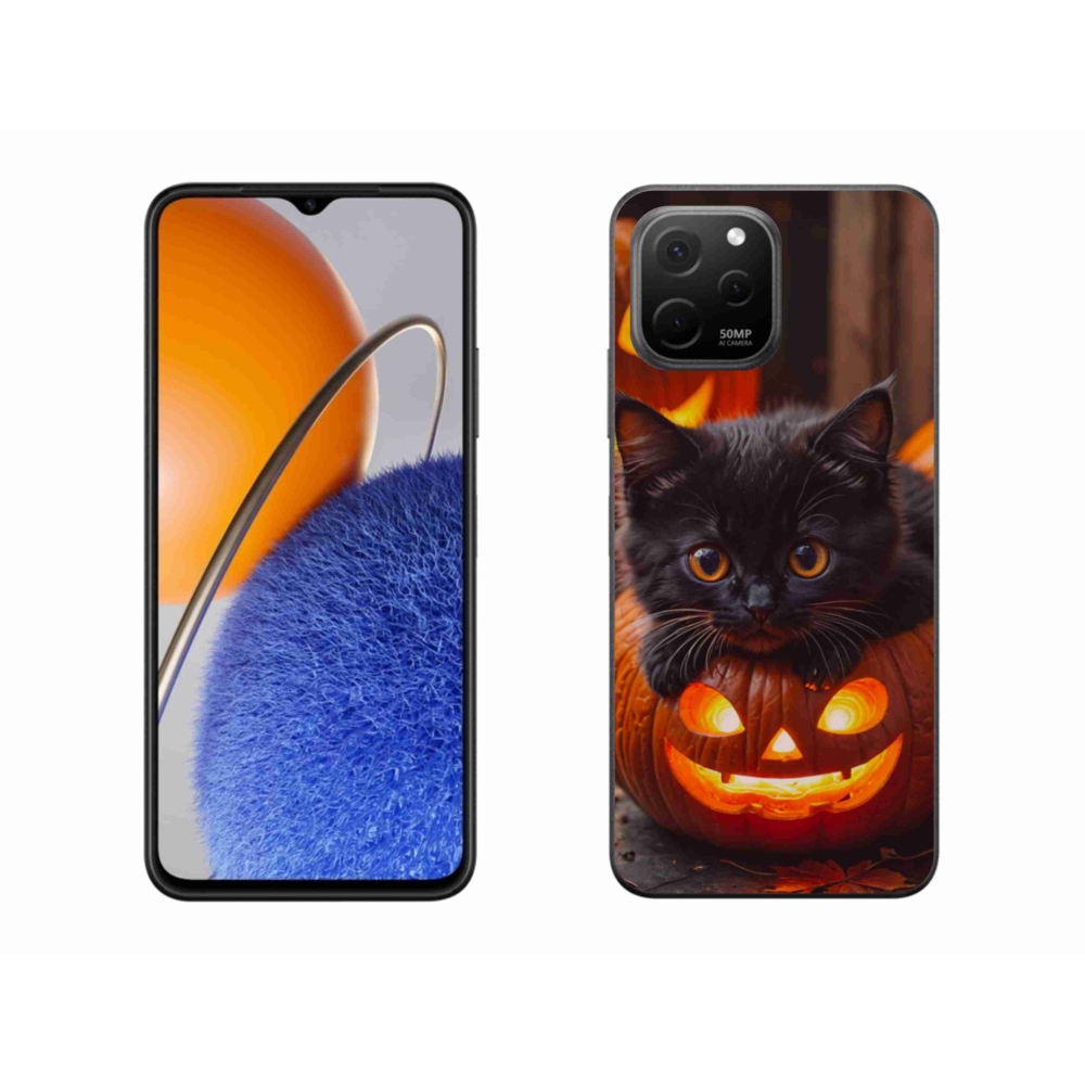 Gelový kryt mmCase na Huawei Nova Y61 - kotě a dýně