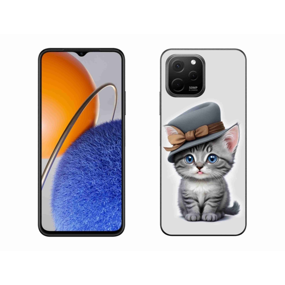 Gelový kryt mmCase na Huawei Nova Y61 - kotě s kloboukem