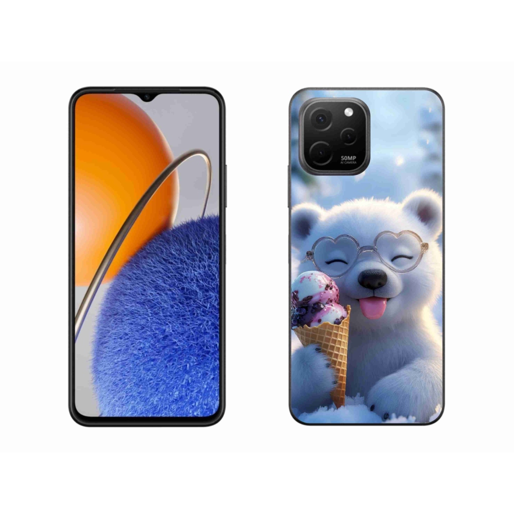 Gelový kryt mmCase na Huawei Nova Y61 - medvídek se zmrzlinou