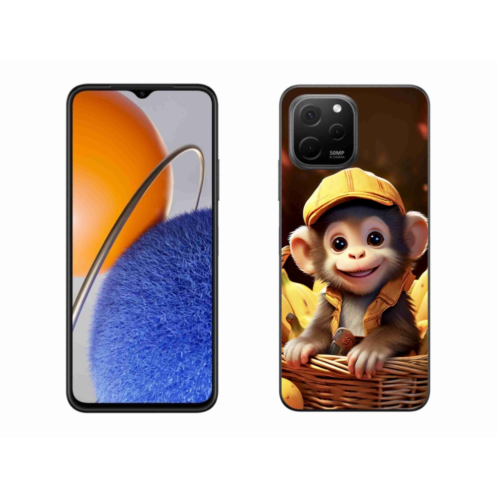 Gelový kryt mmCase na Huawei Nova Y61 - opice v košíku
