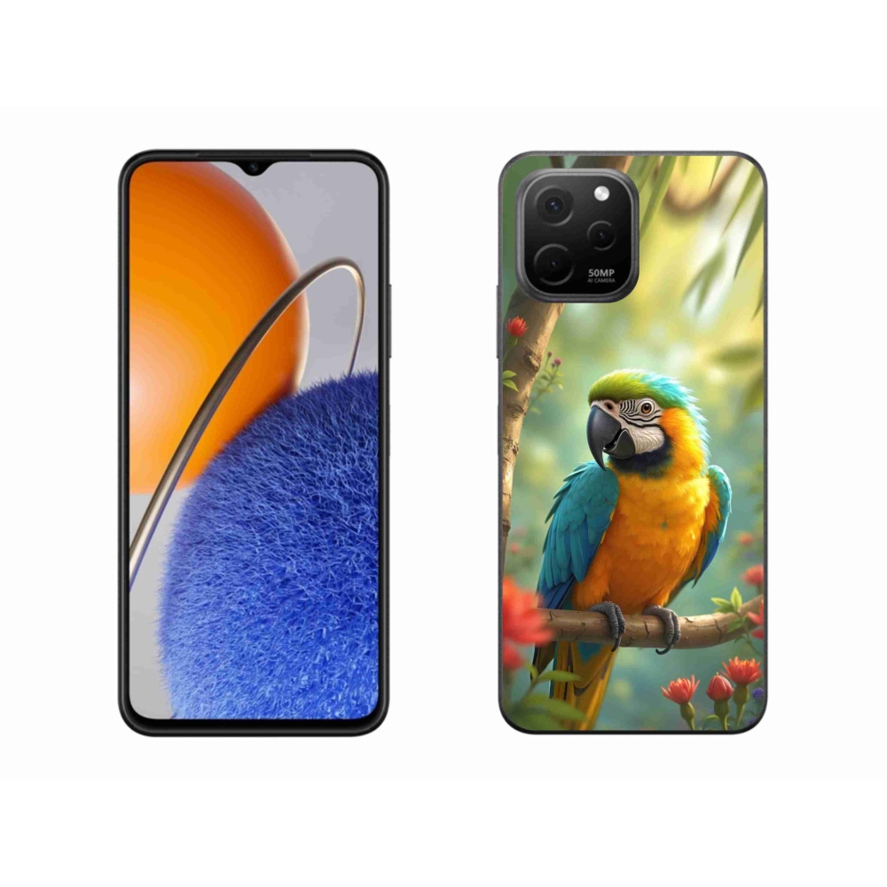 Gelový kryt mmCase na Huawei Nova Y61 - papoušek ara modrožlutá