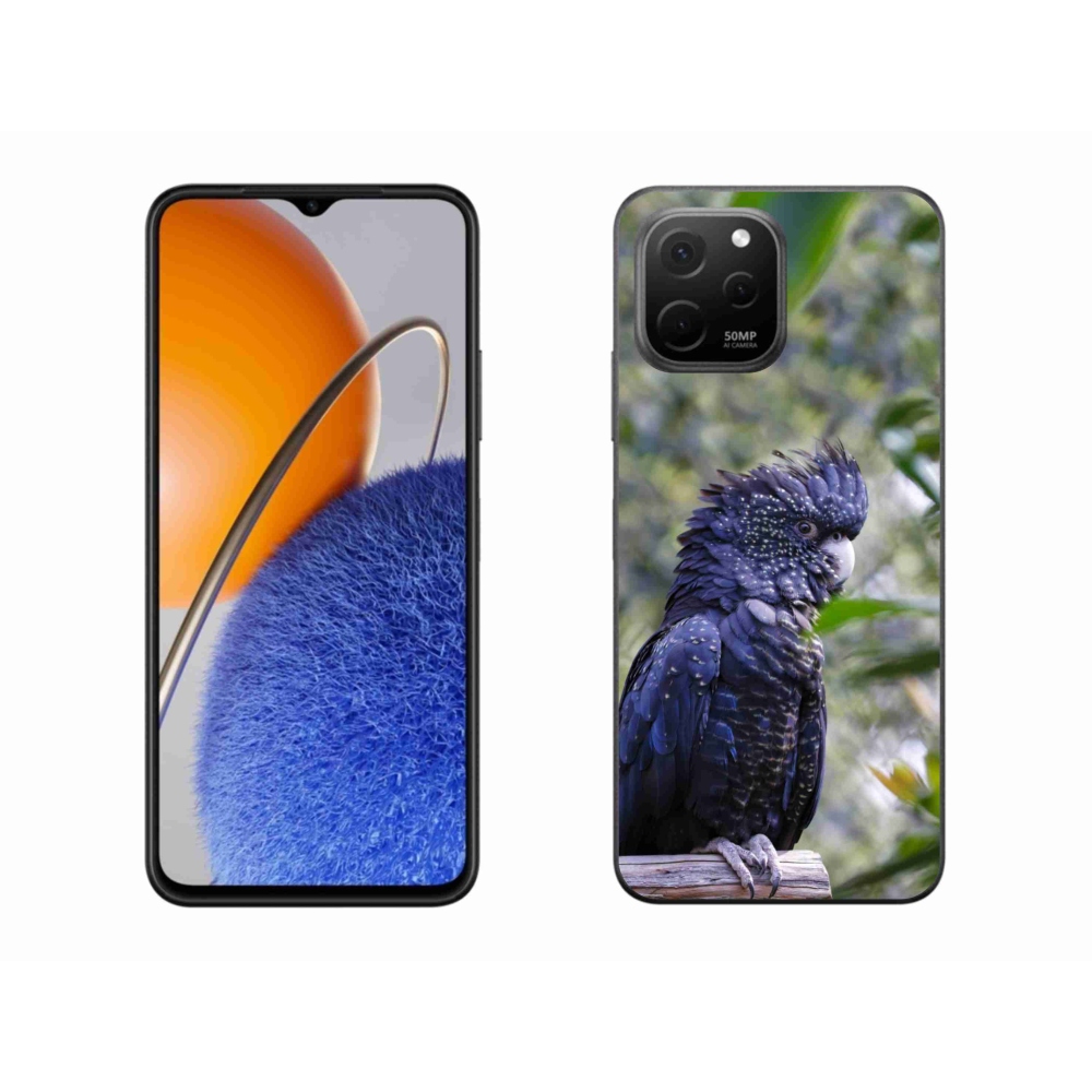 Gelový kryt mmCase na Huawei Nova Y61 - papoušek kakadu černý