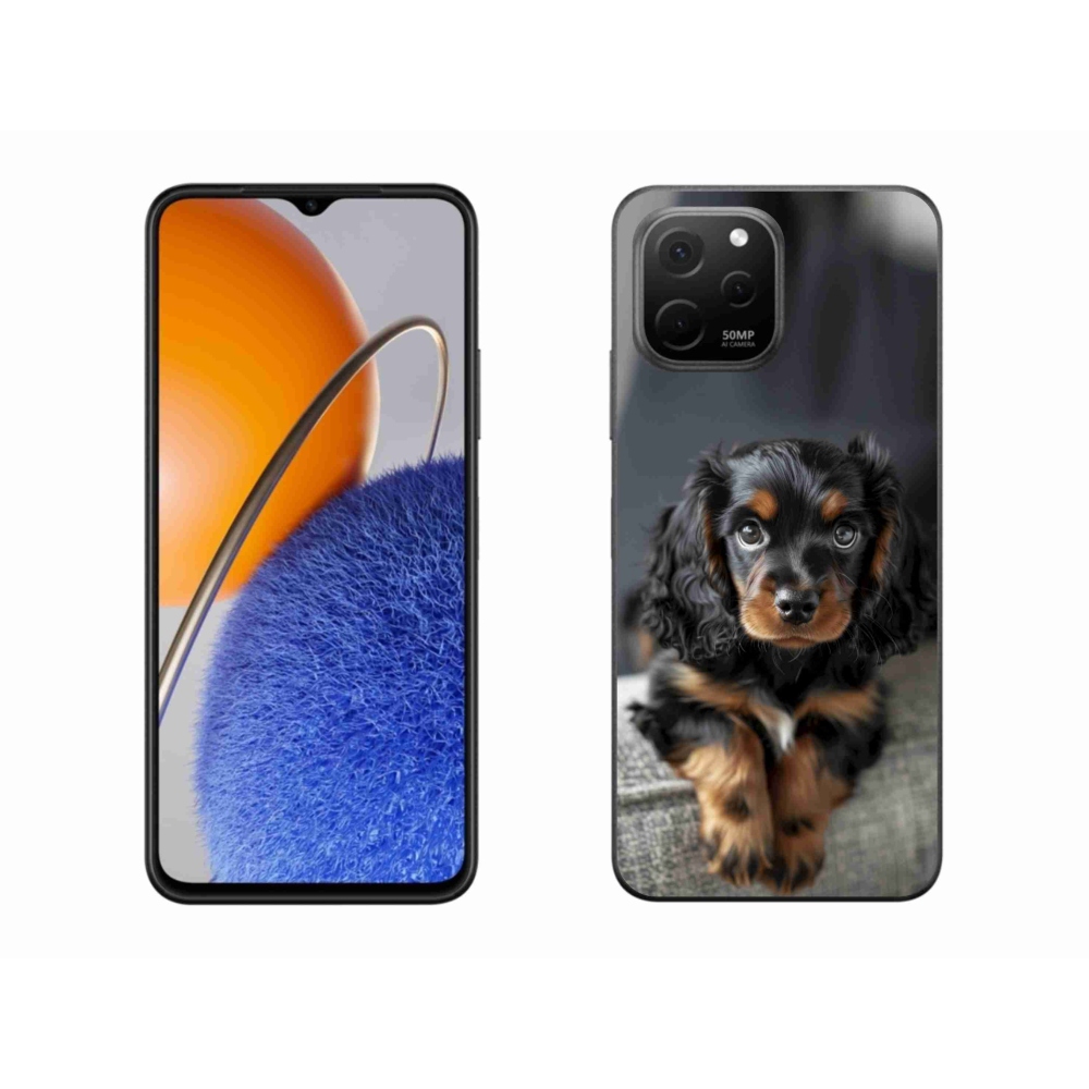Gelový kryt mmCase na Huawei Nova Y61 - roztomilý dlouhosrstý jezevčík