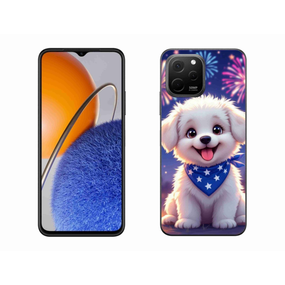 Gelový kryt mmCase na Huawei Nova Y61 - slavnostní štěně