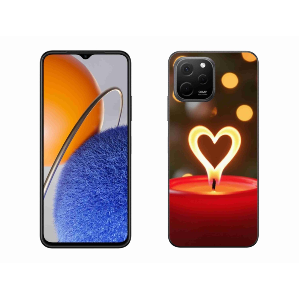 Gelový kryt mmCase na Huawei Nova Y61 - srdce z plamene
