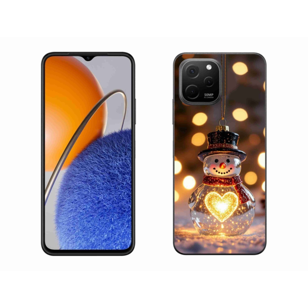 Gelový kryt mmCase na Huawei Nova Y61 - svítící vánoční sněhulák