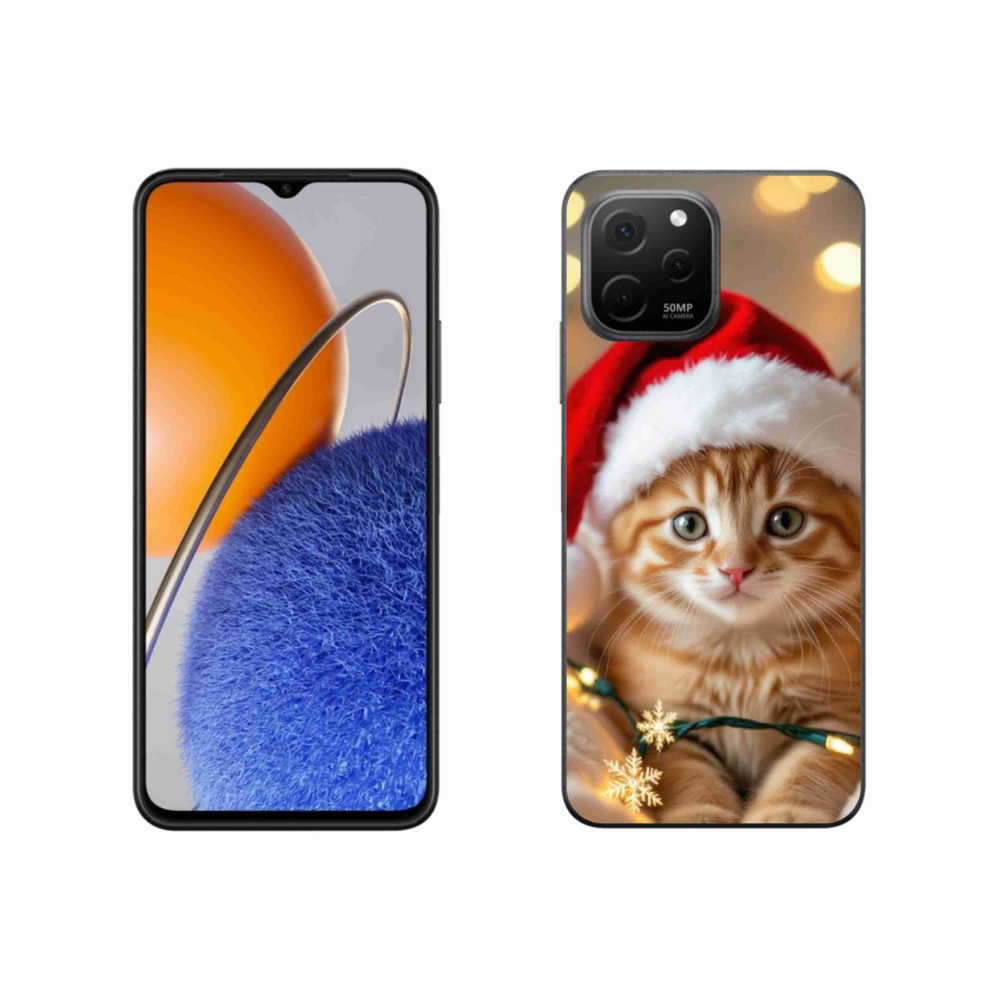 Gelový kryt mmCase na Huawei Nova Y61 - vánoční kotě
