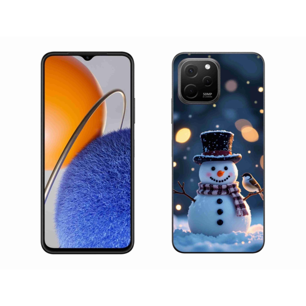 Gelový kryt mmCase na Huawei Nova Y61 - vánoční sněhulák