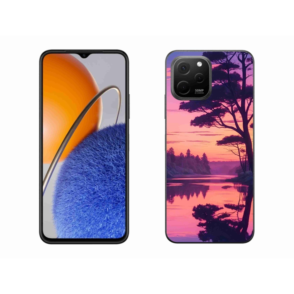Gelový kryt mmCase na Huawei Nova Y61 - západ slunce nad jezerem