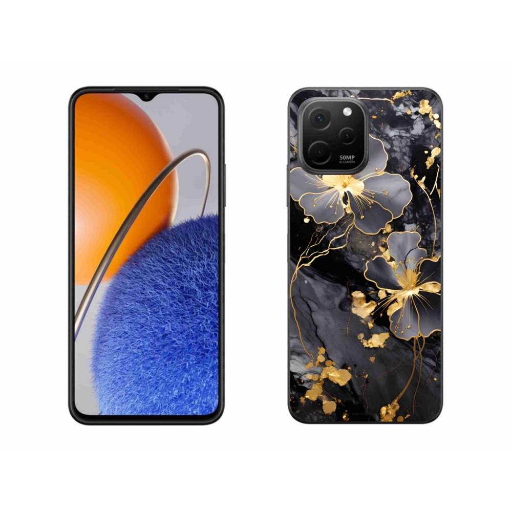 Gelový kryt mmCase na Huawei Nova Y61 - zlaté květy