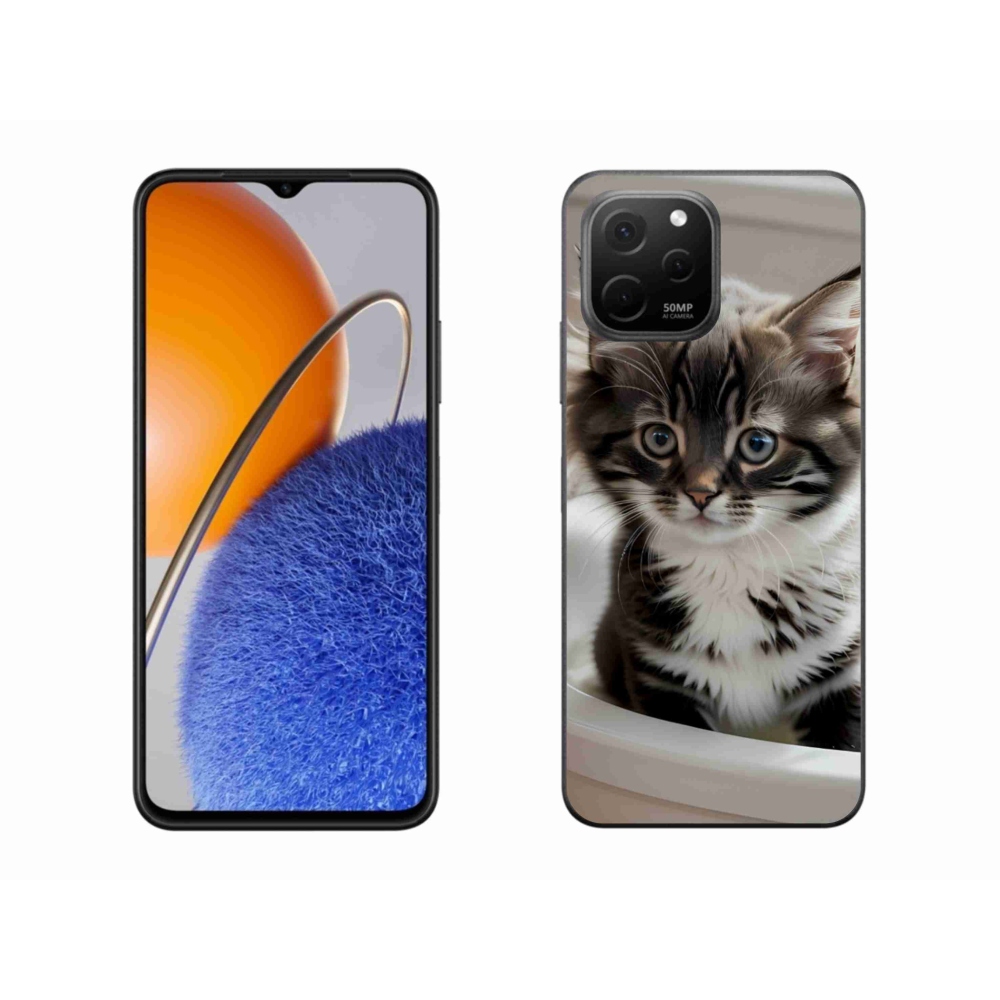 Gelový kryt mmCase na Huawei Nova Y61 - zvědavé kotě