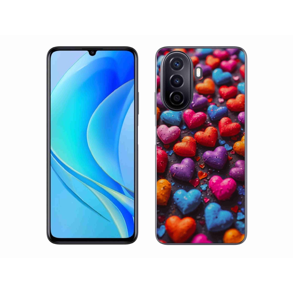 Gelový kryt mmCase na Huawei Nova Y70 - barevná srdce