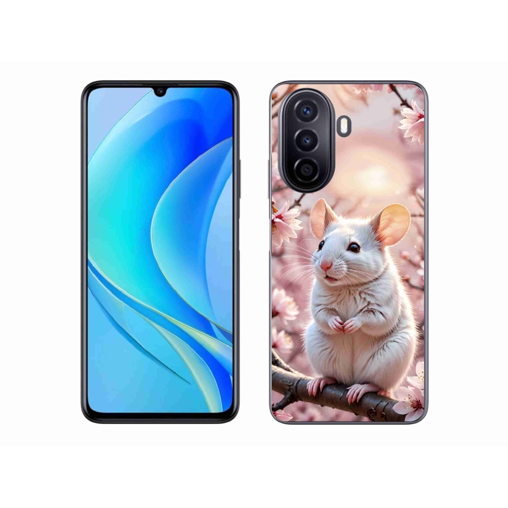 Gelový kryt mmCase na Huawei Nova Y70 - bílá myš na větvi