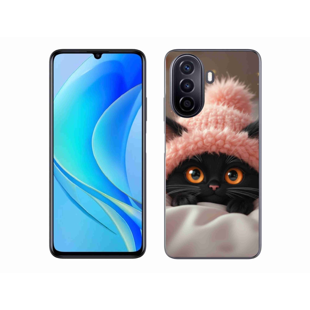 Gelový kryt mmCase na Huawei Nova Y70 - černé kotě
