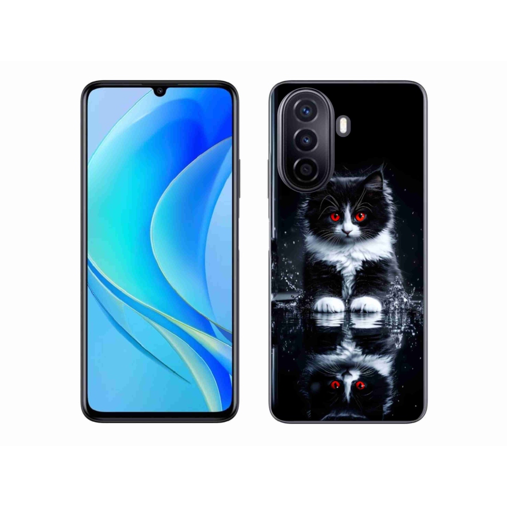 Gelový kryt mmCase na Huawei Nova Y70 - černobílé kotě
