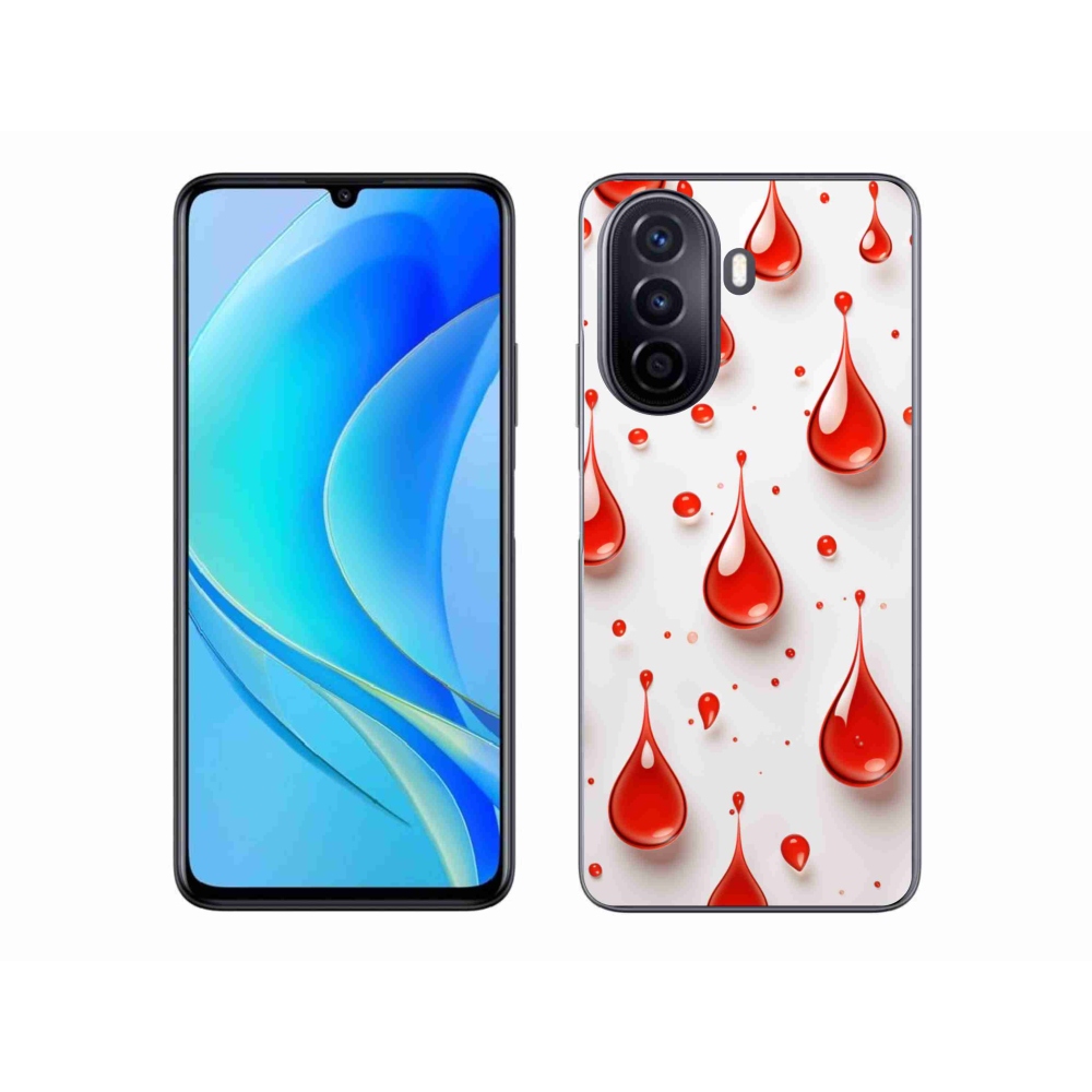 Gelový kryt mmCase na Huawei Nova Y70 - červené kapky