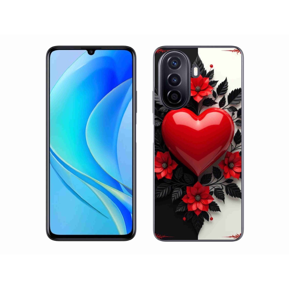 Gelový kryt mmCase na Huawei Nova Y70 - červené srdce