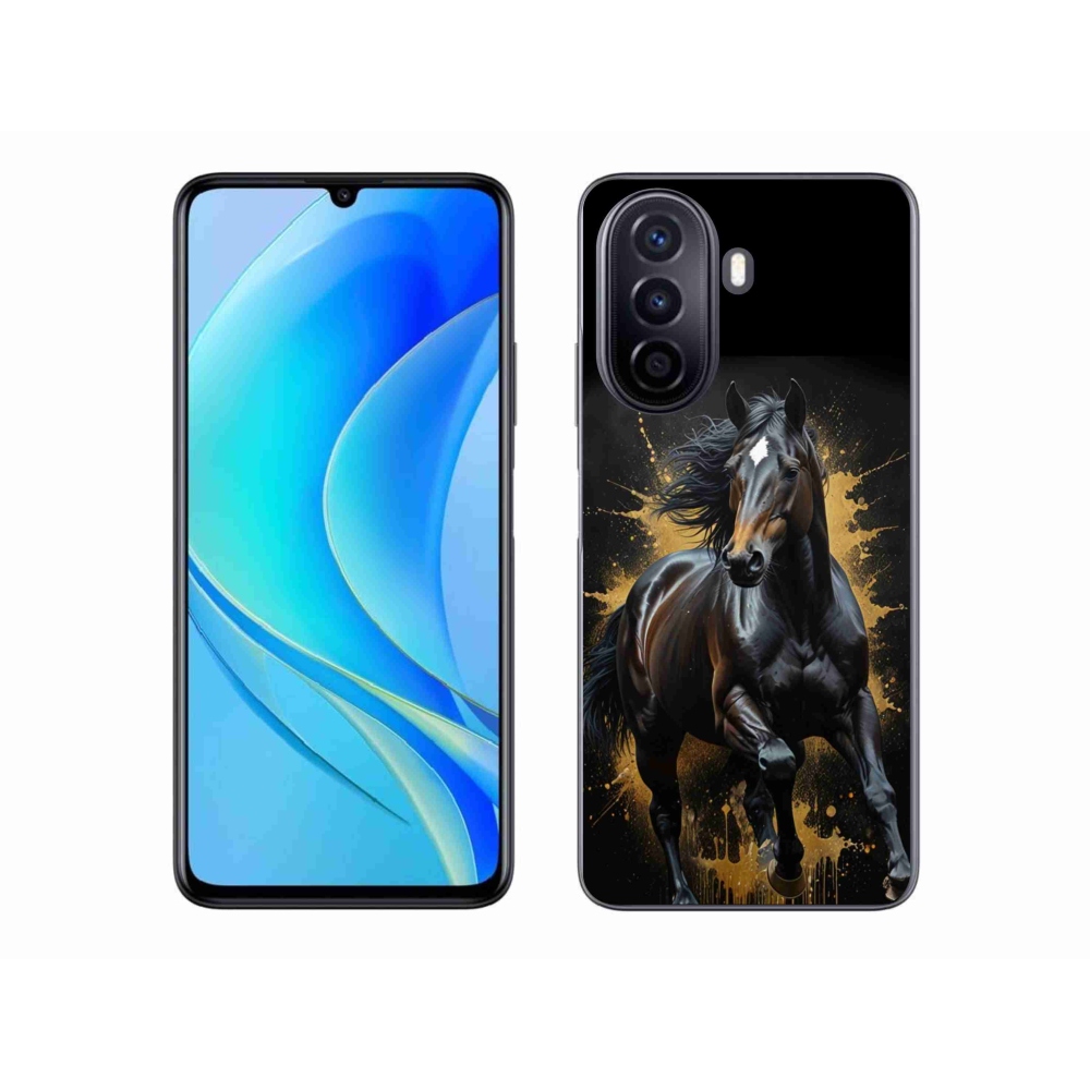 Gelový kryt mmCase na Huawei Nova Y70 - elegantní černý hřebec