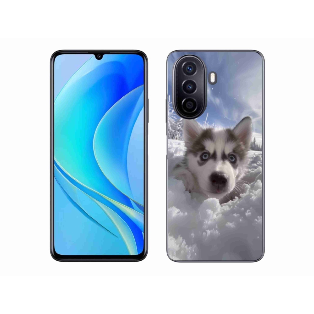 Gelový kryt mmCase na Huawei Nova Y70 - husky ve sněhu