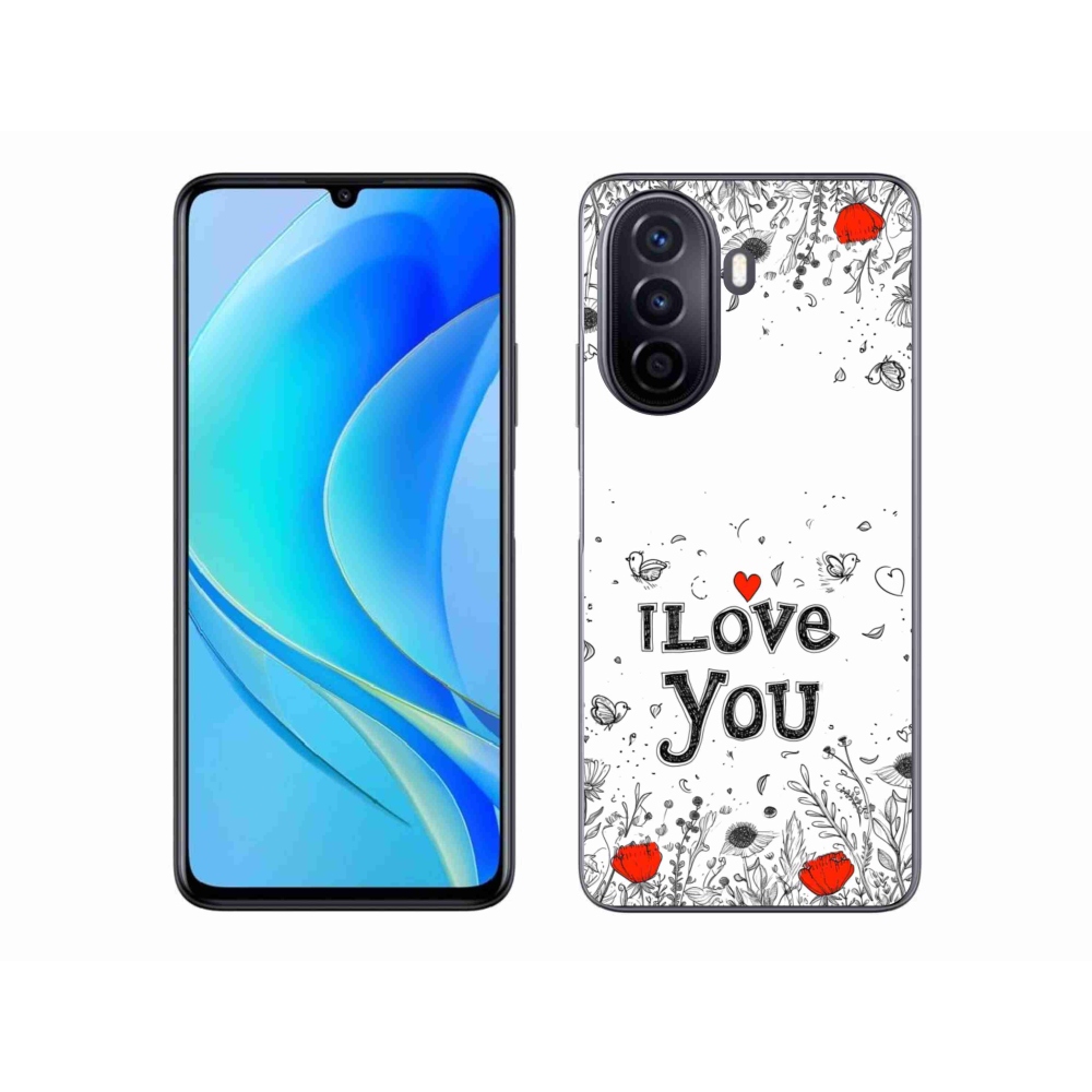 Gelový kryt mmCase na Huawei Nova Y70 - I love you bílé pozadí