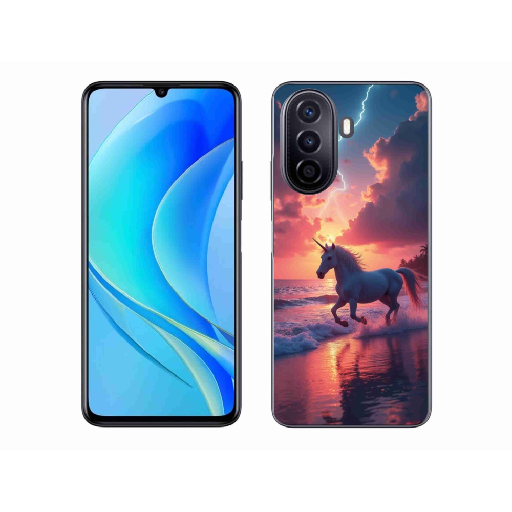 Gelový kryt mmCase na Huawei Nova Y70 - jednorožec na pláži
