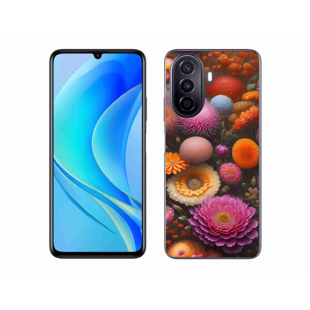 Gelový kryt mmCase na Huawei Nova Y70 - květinová kompozice