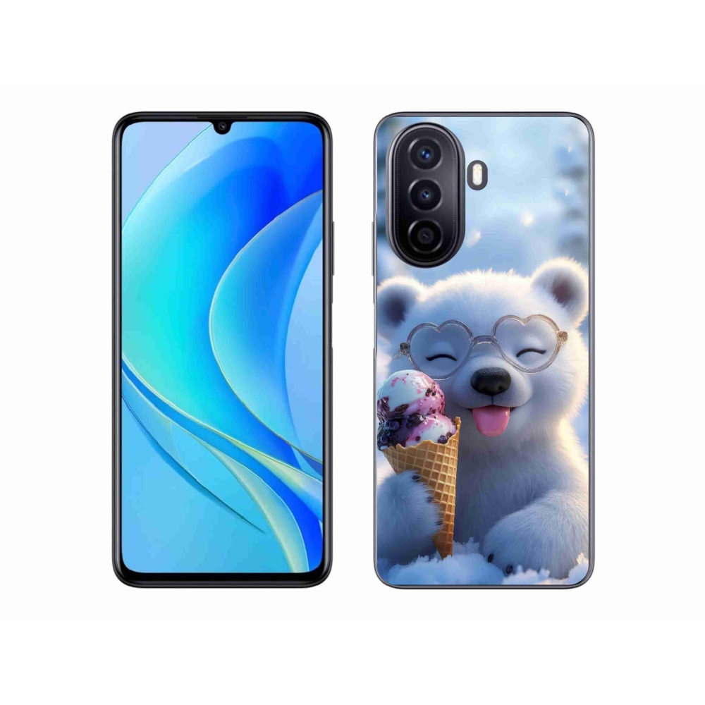 Gelový kryt mmCase na Huawei Nova Y70 - medvídek se zmrzlinou
