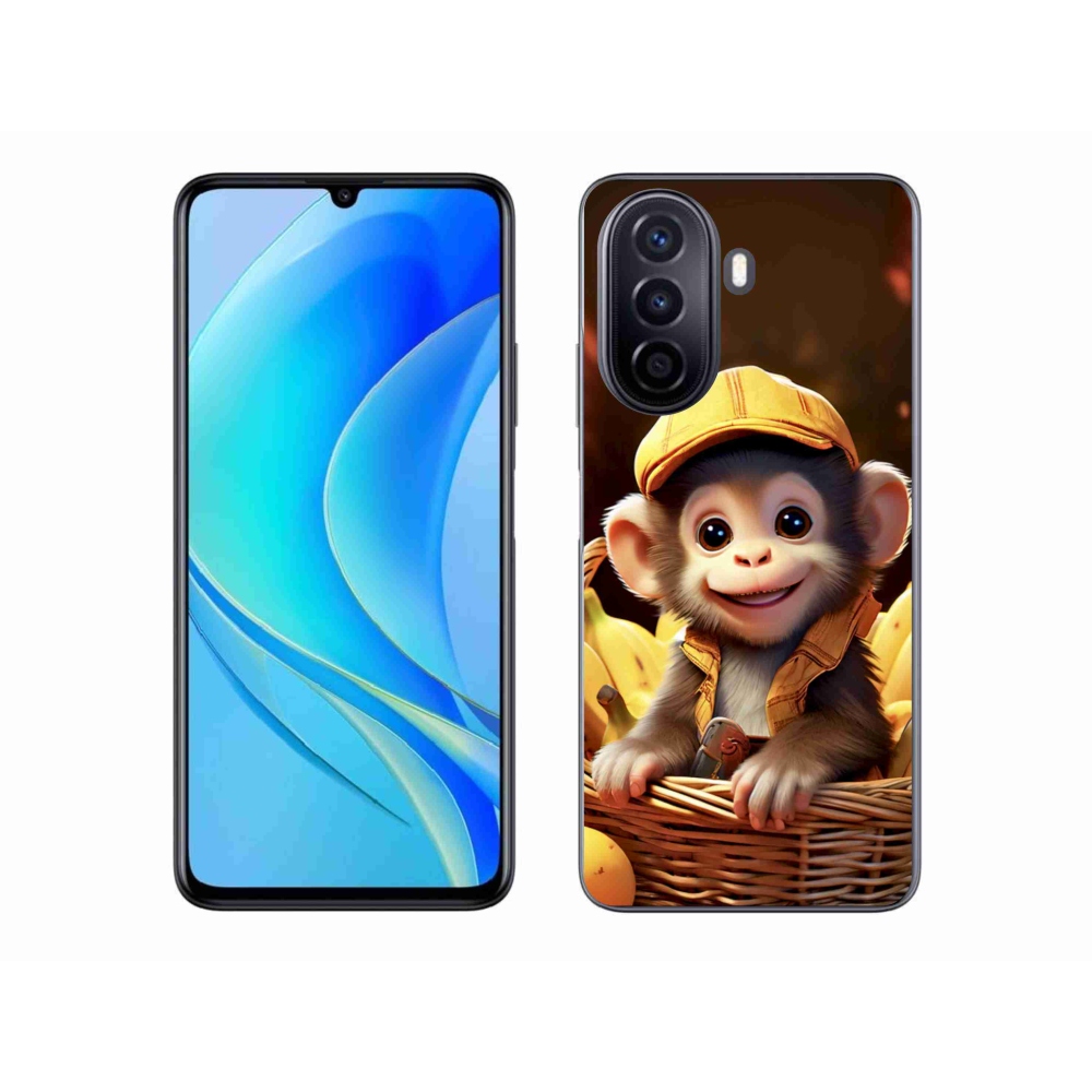 Gelový kryt mmCase na Huawei Nova Y70 - opice v košíku