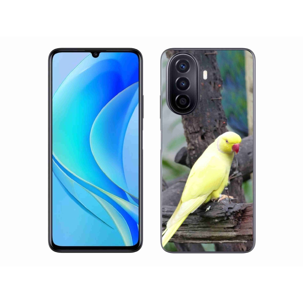 Gelový kryt mmCase na Huawei Nova Y70 - papoušek alexandr žlutý