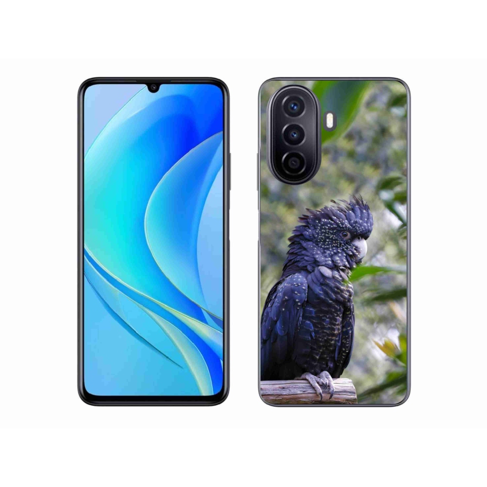 Gelový kryt mmCase na Huawei Nova Y70 - papoušek kakadu černý